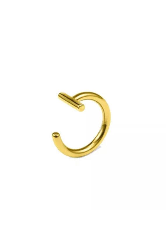 Unisex Fake Lip Ring Clip Titanium Steel Non-Piercing Painless Accessories-Gold-S