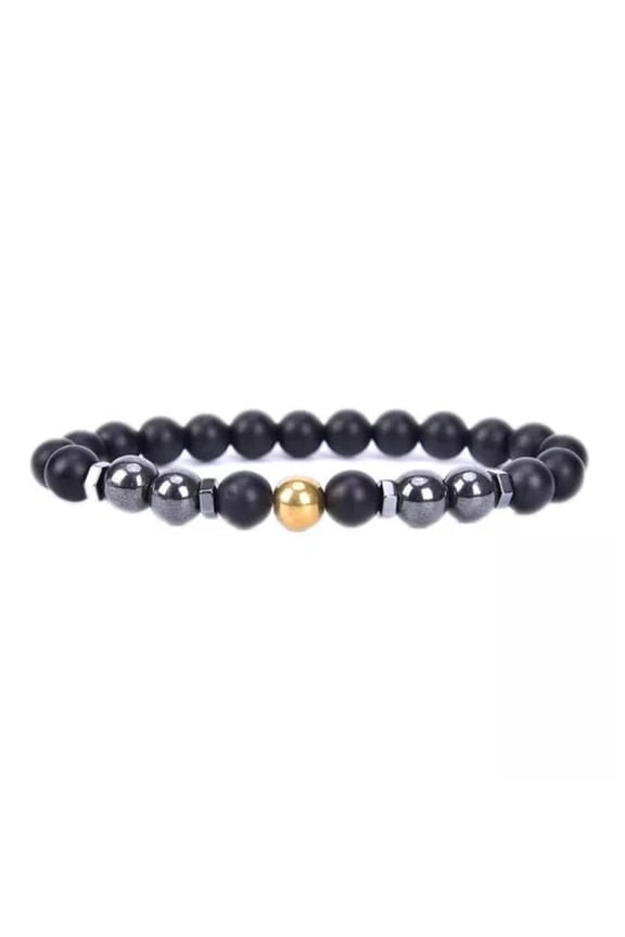Unisex Magnetic Anklet Beads Hematite Stone Pain Relief Health Care Jewelr'wt-Gold