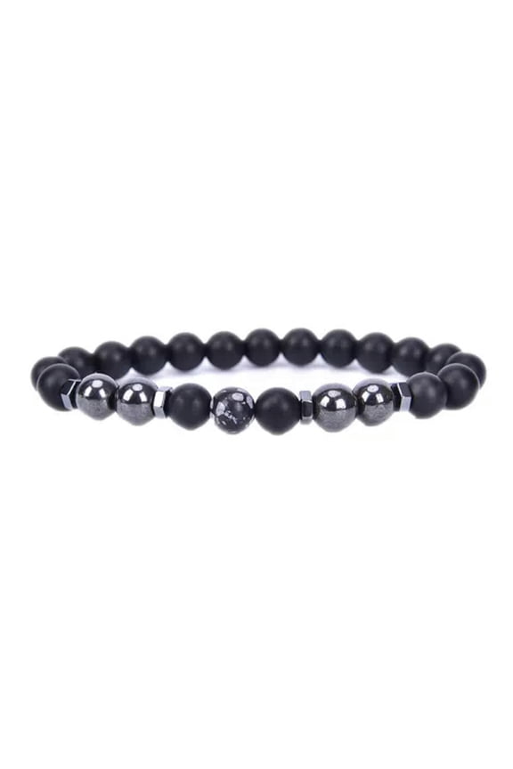 Unisex Magnetic Anklet Beads Hematite Stone Pain Relief Health Care Jewelry UKQH-Gray