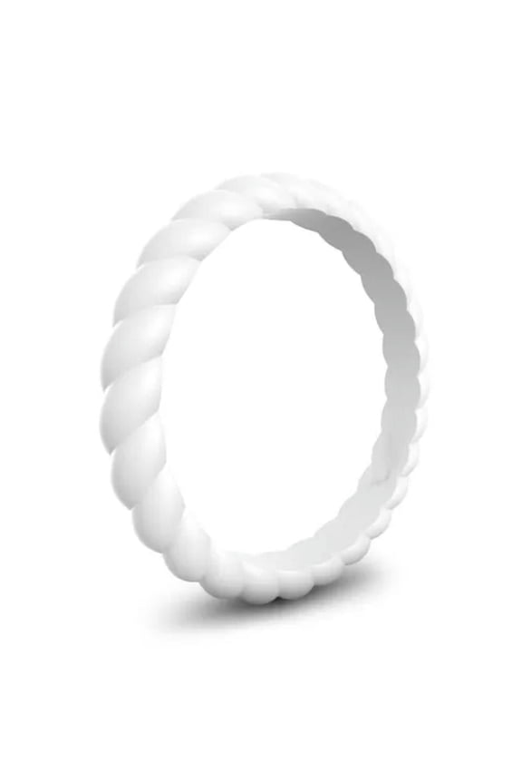 Unisex Rings Rubber Band Silicone Finger Rings Flexible Pure Color Simple New ➳-white-4