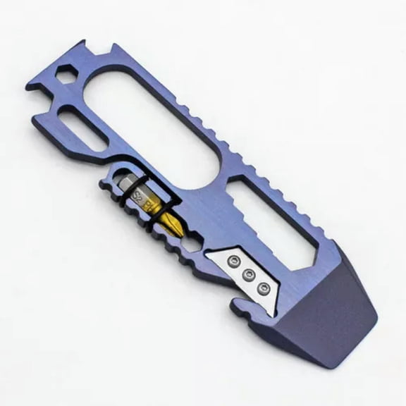 MATROOY Universal Titanium Alloy Portable Multi-Tools Opener Pry Bar Car Keychain Tool-Blue