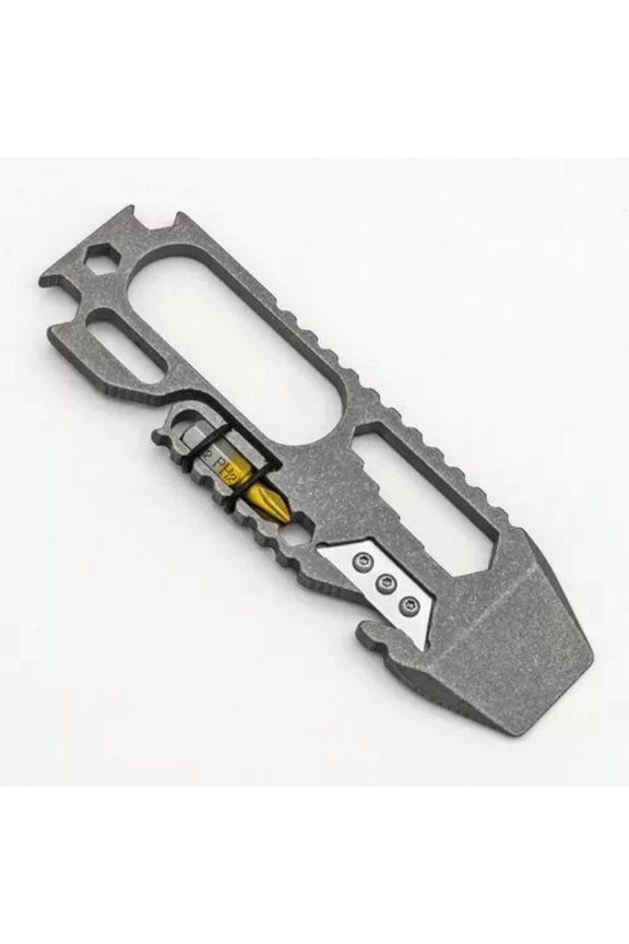 Universal Titanium Alloy Portable Multi-Tools Opener Pry Bar Car Keychain Tool-Stone Wash Gray