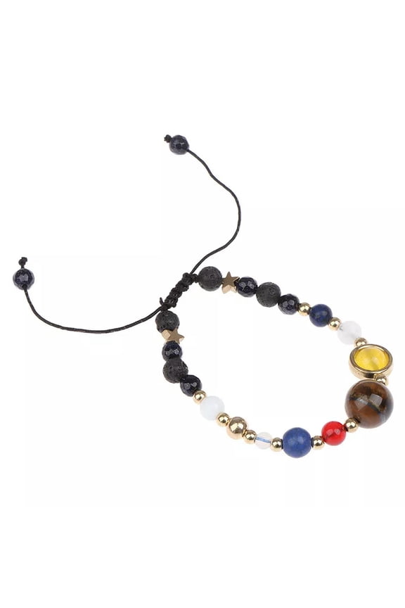 Universe Solar System Eight Planet Stone Beads Bracelet Chain Jewelry G.82 WY4