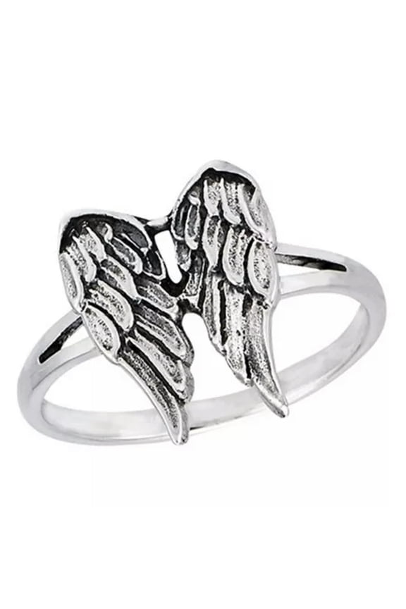 Viking Valkyrie Ring 925 Sterling Silver Norse Warrior Angel Wings Band-9
