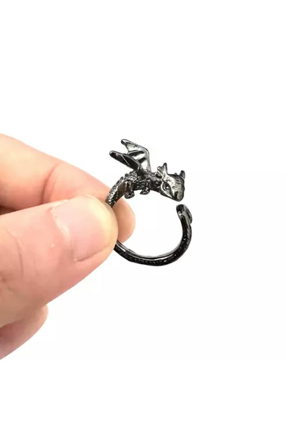 Vintage Cute Dragon Opening Adjustable Rings Personality Punk Finger Ring Gifts-A2