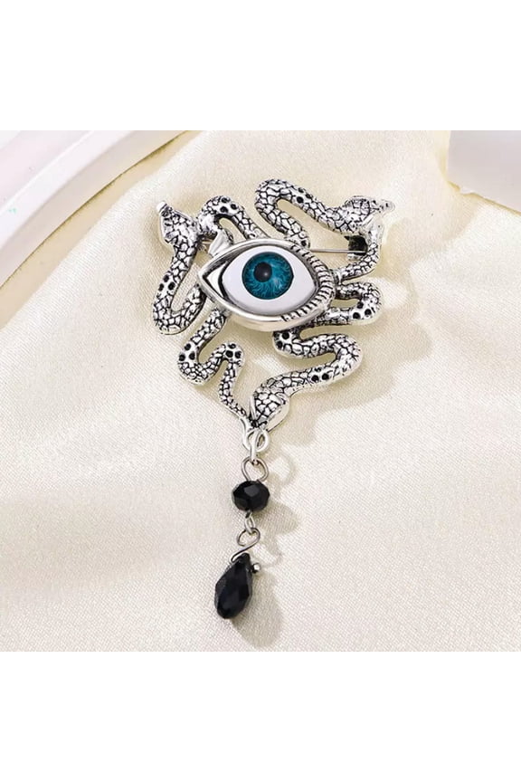 Vintage Devil's Eye Brooch Niche Personalised Snake Jewellery Animal Pin