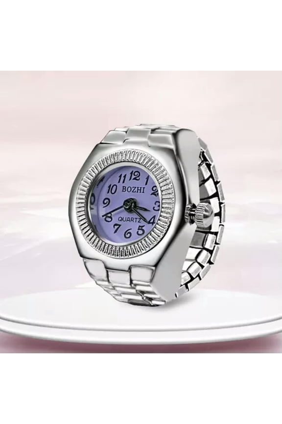Vintage Rings Punk Quartz Watch Rings Hip Hop Elastic Stretchy Watch Finger Ring-A4