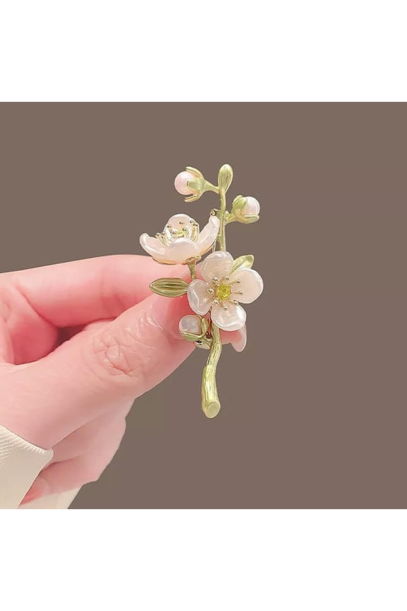 Vintage Temperament Green Jasmine Brooch For Women Crystal Flower Buckle Bro WY4