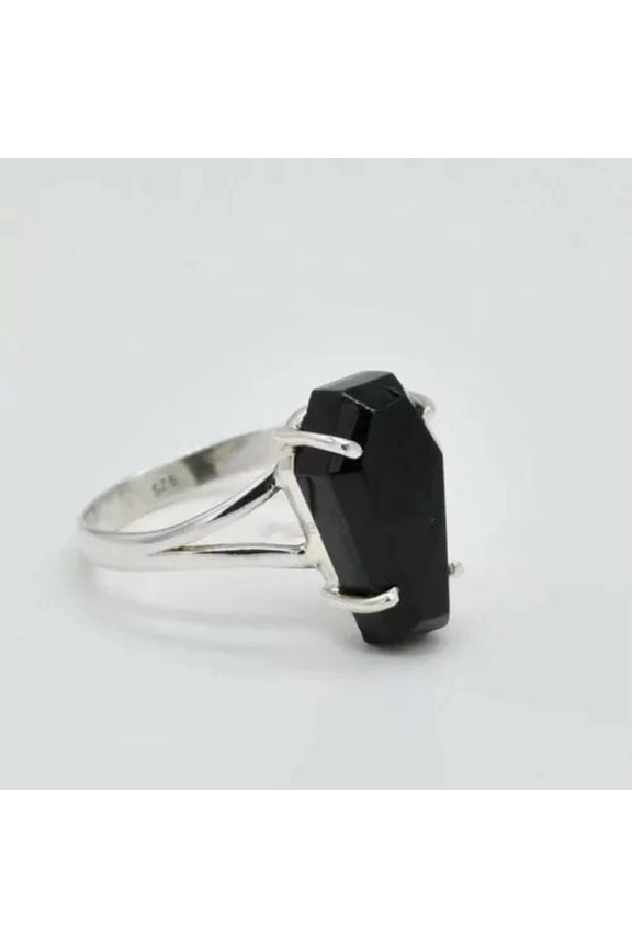 Vintage Vampire Halloween Punk Gothic Black Coffin Rings For Women Mens Jewelry-01#Black Vampire Ring-6
