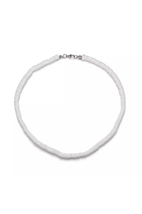 White Hawaiian 14~20" Round Chipped Puka Sea Shell Necklace Surfer Shell Choker-14