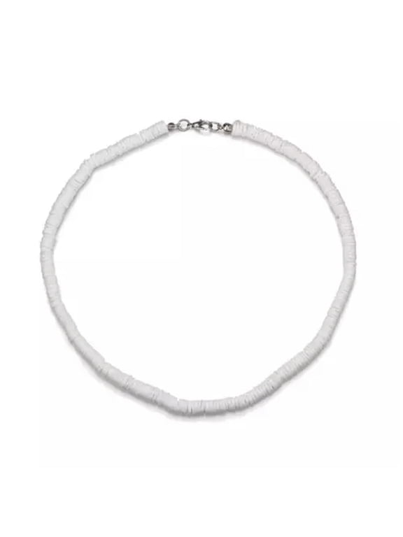 White Hawaiian 14~20" Round Chipped Puka Sea Shell Necklace Surfer Shell Choker-18