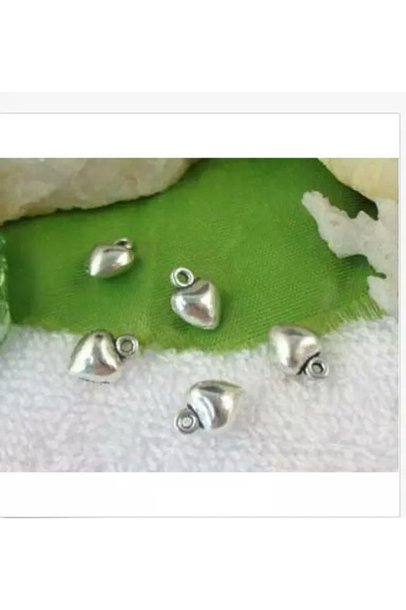 Whole Sale 150pcs Tibetan Silver smooth heart charm For Jewelry Makings