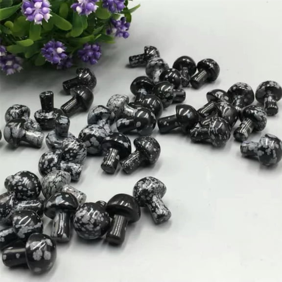 MATROOY Wholesale 100pcs 15MM+ Natural mushroom Quartz Crystal Carved Polishing Healing-alabaster-100pcs