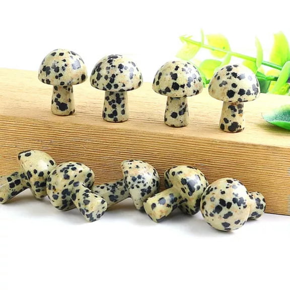 MATROOY Wholesale 20pcs Mini Natural Spotted Stone Mushroom Hand Carved Crystal Healing