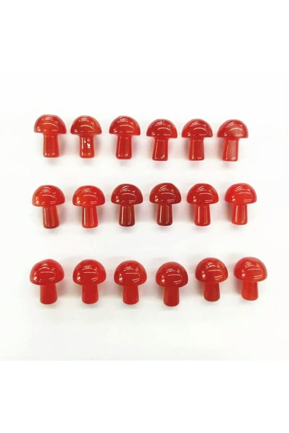 Wholesale 20pcs Mini Red Cat's Eye Stone Mushroom Hand Carved Crystal Healing