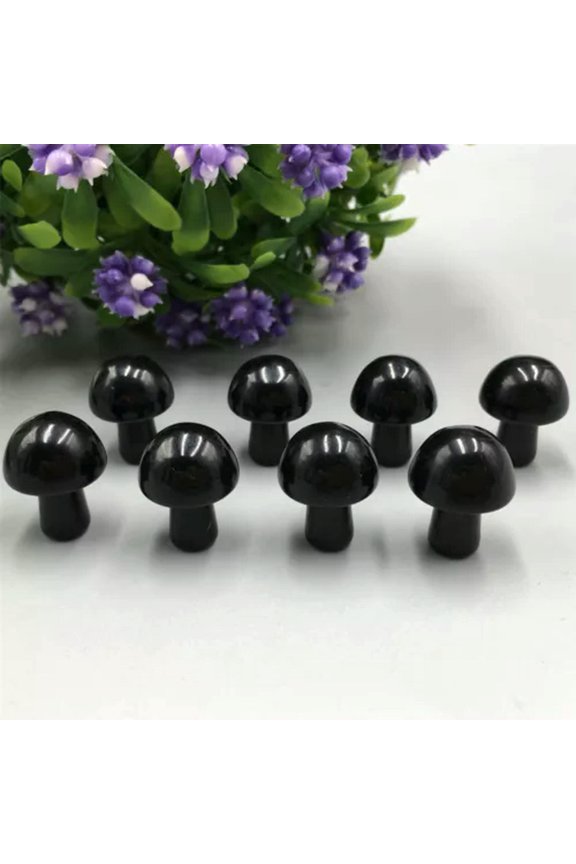 Wholesale 50pcs 15MM+ Natural mushroom Quartz Crystal Carved Polishing Healing-obsidian-50pcs