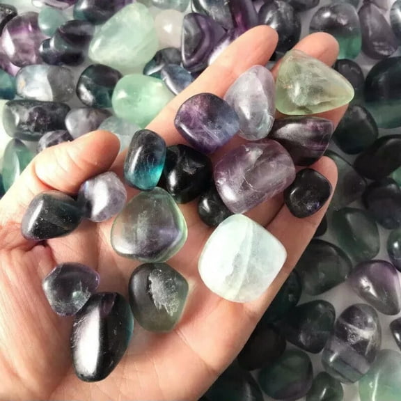 MATROOY Wholesale Lot 100pcs Natural Fluorite Stone Tumble Healing Energy Polished