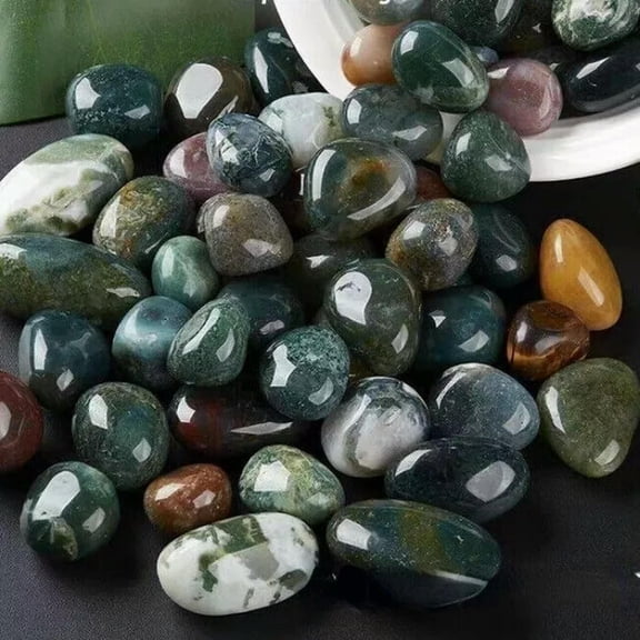 MATROOY Wholesale Lot 100pcs Natural Indian Agate Stone Tumble Healing Energy Polished