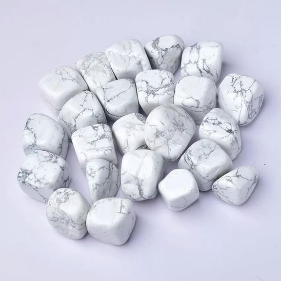 MATROOY Wholesale Lot 100pcs Natural White Howlite Stone Tumble Healing Energy Polished