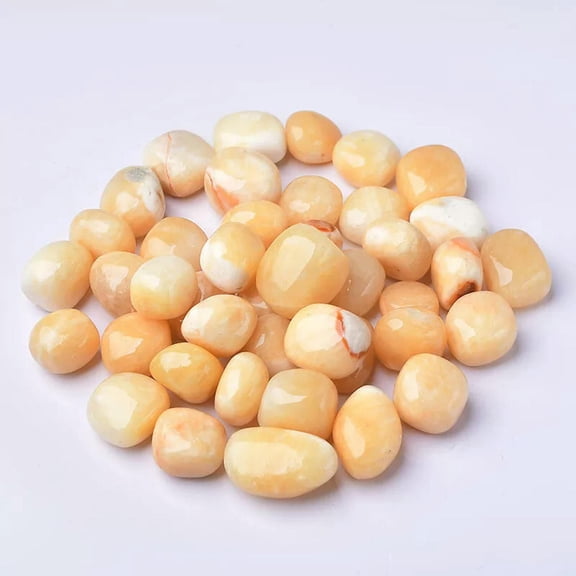 MATROOY Wholesale Lot 50pcs Natural Yellow Jade Stone Tumble Healing Energy Polished