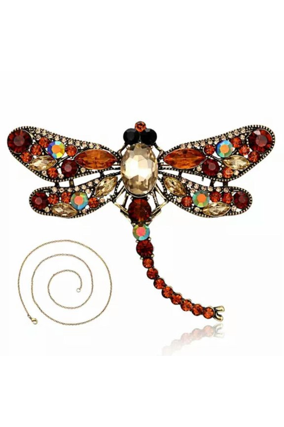 Wholesale Wedding Bridal Crystal Pearl Animal Insect Brooch Pin Jewellery New-56 Dragonfly