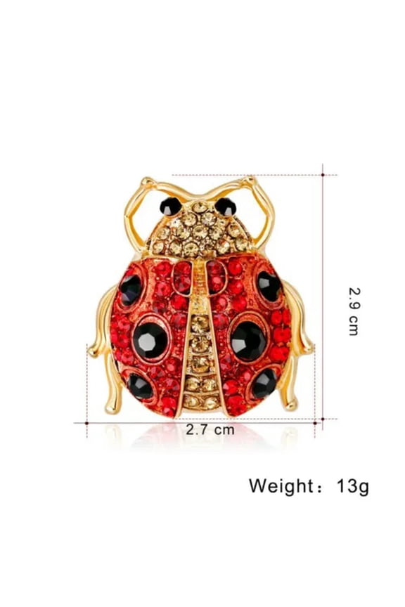 Wholesale Wedding Bridal Crystal Pearl Animal Insect Brooch Pin Jewellery Party-186 Ladybug