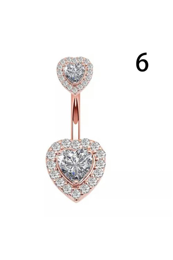 Stainless Steel Crystal Belly Button Ring Navel Barbell Body Piercing Jewelry-6