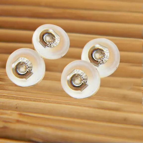 MATROOY Women Ear Caps Butterfly Ear Plugs Ear Plugs Ear Studs Silicone Wrap 1Pair Lot --white gold-1pair