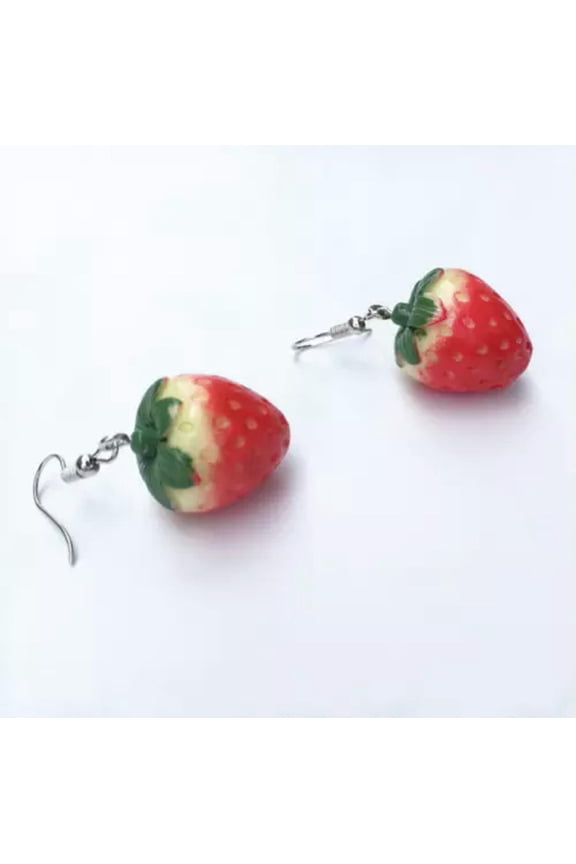 Women Fashion Strawberry Shape Dangle Earrings Fruit Earrings Jewelry Gifts-M