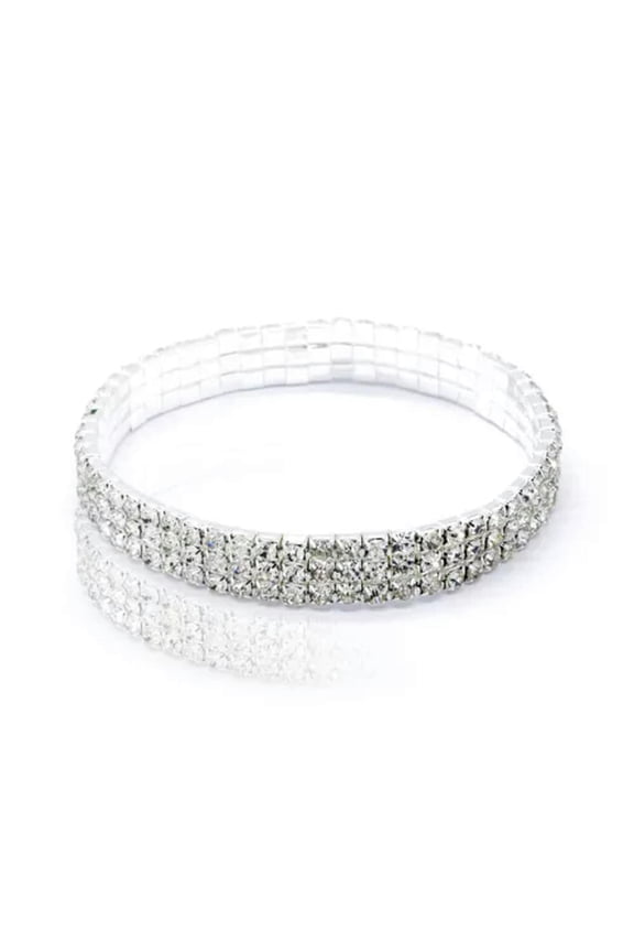 Women Ladies Rhinestone Anklet Stretch Chain Ankle Bracelet Party Jewelry Gift ~-3 row