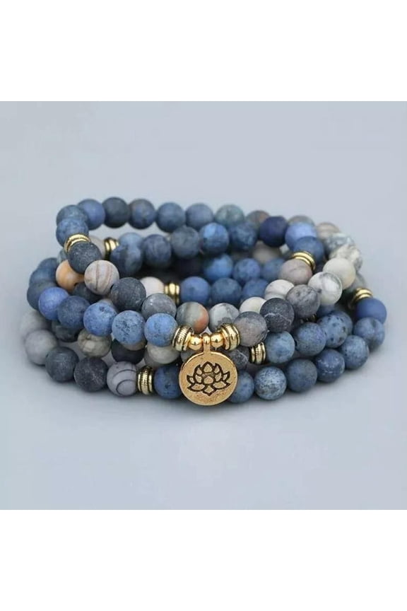 Women Men 108 Beads Mala Prayer Natural Stone Necklace Relief Healing Bracelet