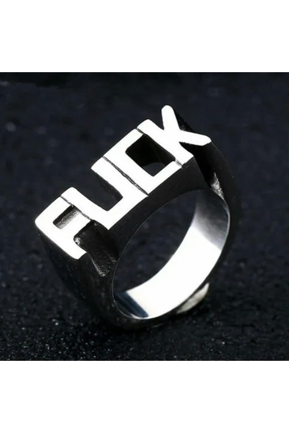 Women Men Stainless Steel Cool Gothic Punk Biker Finger Rings Jewelry Rock-12-A