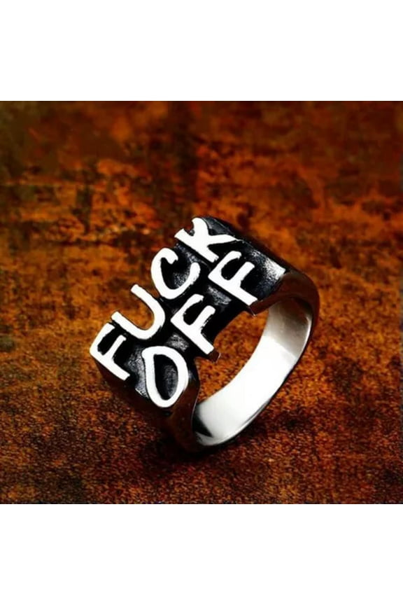 Women Men Stainless Steel Cool Gothic Punk Biker Finger Rings Jewelry Rock-6-B