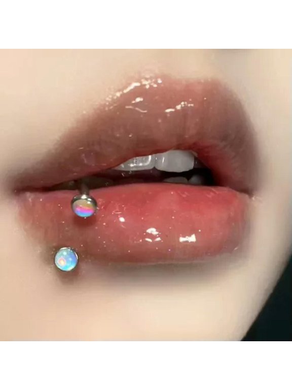 Women U-Shaped Stainless Steel Horseshoe Ring Lip Ring Body Piercing Jewelery-White