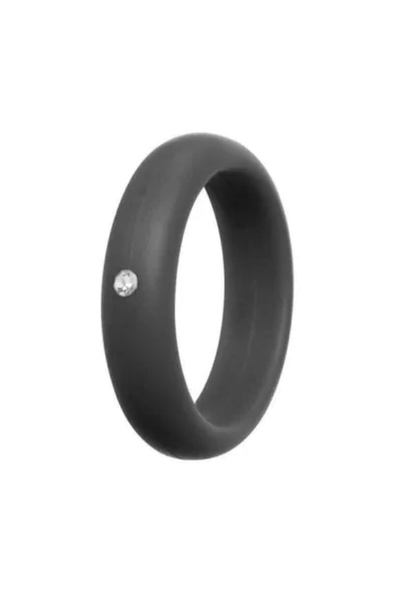 Women's Finger Rings 5mm Silicone Ring Wedding Ring Band Engagement Size 4-9-dark grey-8