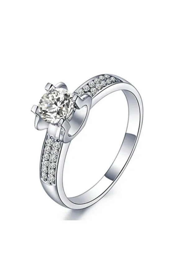 Womens 925 Silver Rings 1.5 Carat Natural Zircon Engagement Rings JZ004-7