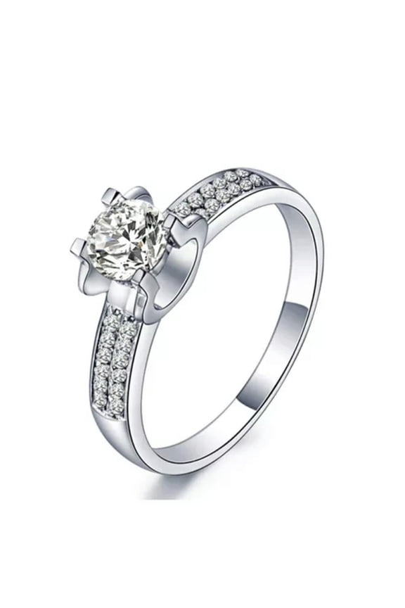 Womens 925 Silver Rings 1.5 Carat Natural Zircon Engagement Rings JZ004-7