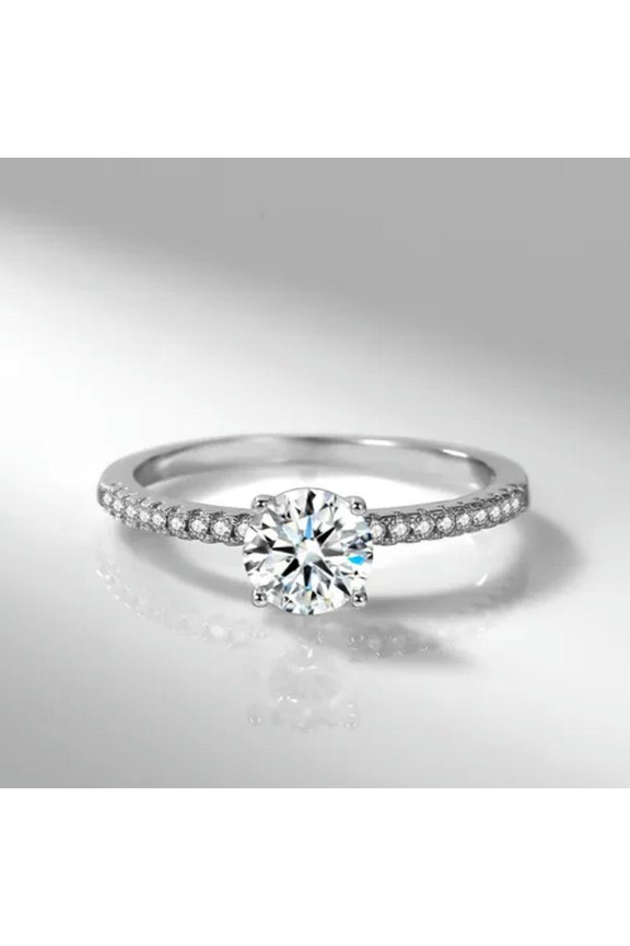 Womens 925 Silver Rings 1 Carat Natural Zircon Engagement Rings JZ368-6
