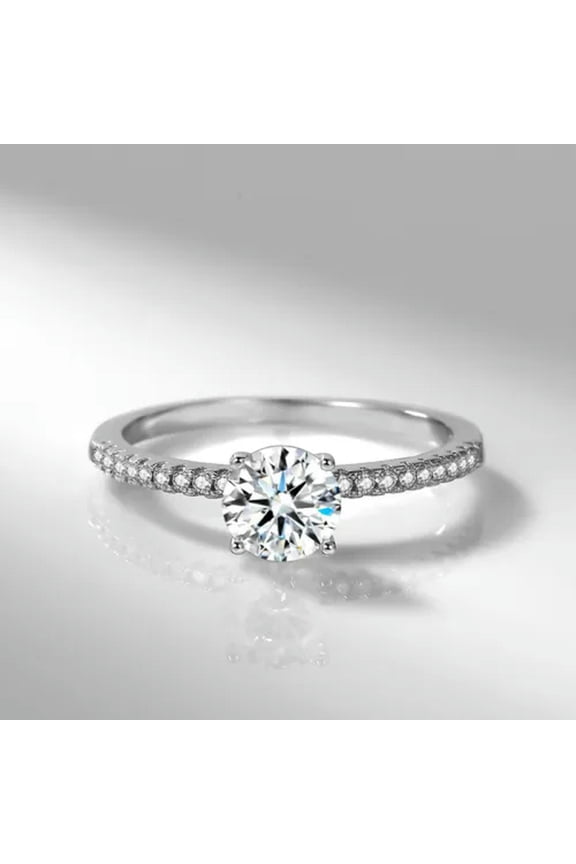 Womens 925 Silver Rings 1 Carat Natural Zircon Engagement Rings JZ368-7