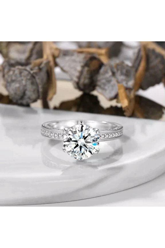 Womens 925 Silver Rings 3.6 Carat Natural Zircon Engagement Rings JZ423-7