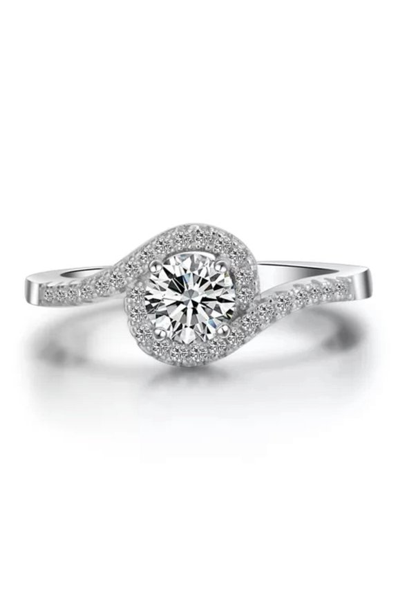 Womens 925 Silver Rings Natural Crystal Zircon Engagement Rings JZ044-9