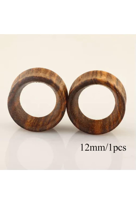 Wooden Ear Plugs Gauges Earrings Punk Flesh Tunnel Expanders Piercing Jewelry --Coffee-12mm