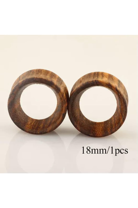 Wooden Ear Plugs Gauges Earrings Punk Flesh Tunnel Expanders Piercing Jewelry --Coffee-18mm