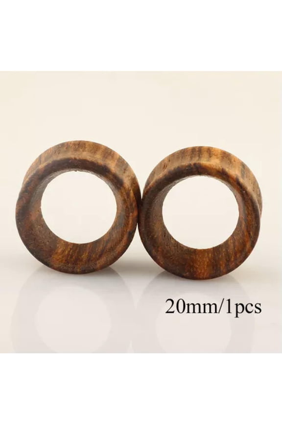 Wooden Ear Plugs Gauges Earrings Punk Flesh Tunnel Expanders Piercing Jewelry --Coffee-20mm