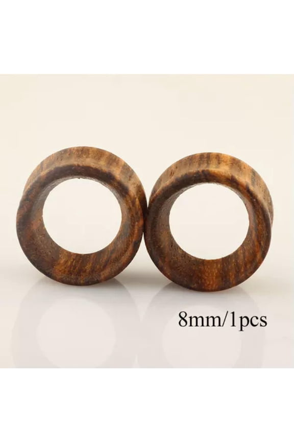 Wooden Ear Plugs Gauges Earrings Punk Flesh Tunnel Expanders Piercing Jewelry --Coffee-8mm