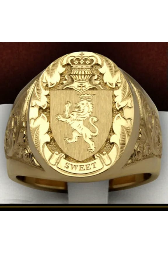Yellow Gold Plated Hip Hop Rings Men Punk Cubic Zirconia Party Jewelry Size 6-13-#5-10