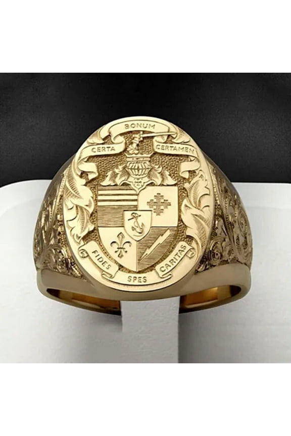 Yellow Gold Plated Hip Hop Rings Men Punk Cubic Zirconia Party Jewelry Size 6-13-#6-7