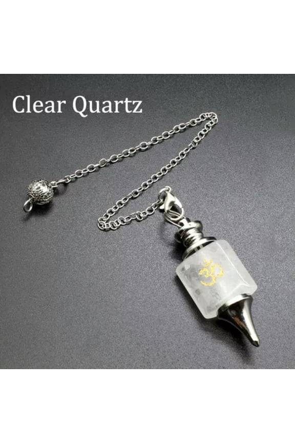 Yoga Runes Crystal Quartz Dowsing Pendulum Stone Healing Divination Meditation -Clear Quartz