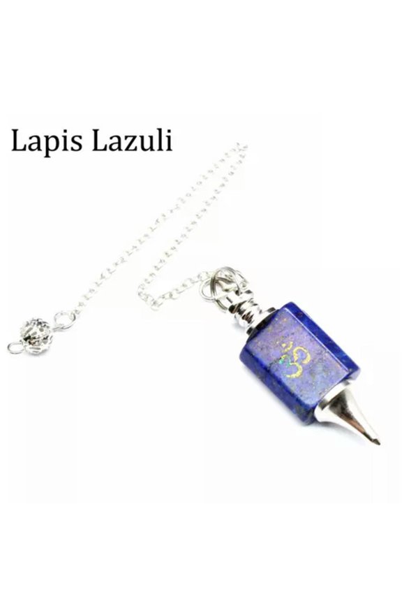 Yoga Runes Crystal Quartz Dowsing Pendulum Stone Healing Divination Meditation -Lapis Lazuli