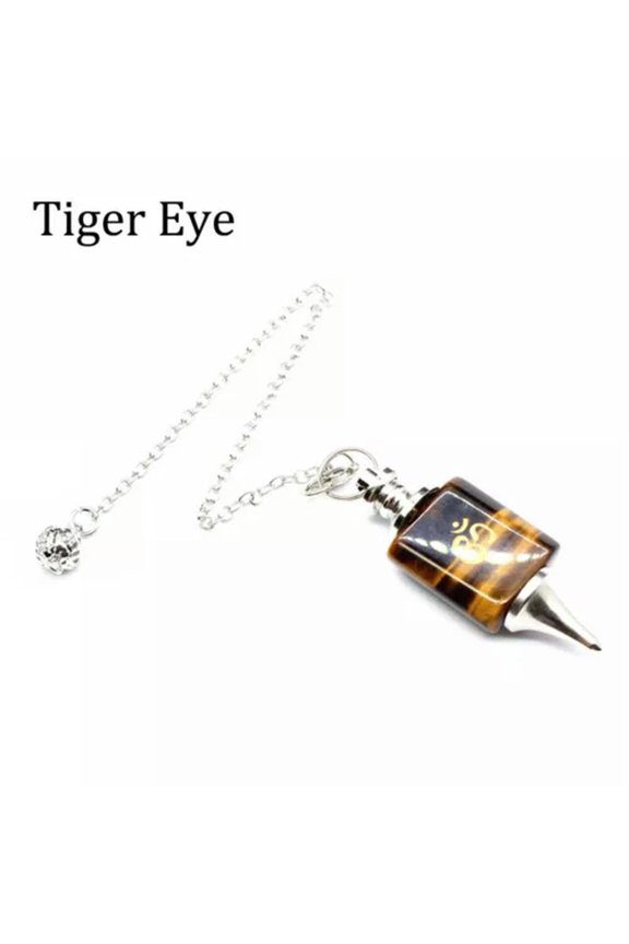 Yoga Runes Crystal Quartz Dowsing Pendulum Stone Healing Divination Meditation -Tiger Eye